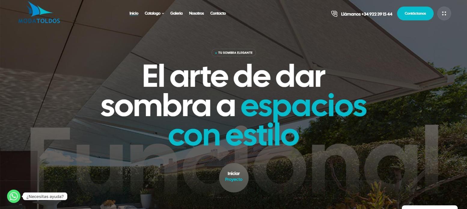 Web de Moda Toldos, página de inicio